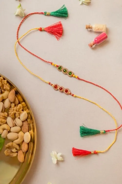Samoolam Jewelled Chain Crochet Rakhi (Set of 2) - Image 4