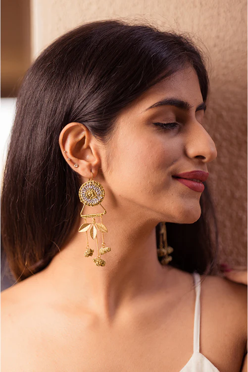 Samoolam Leaf Cluster Earrings