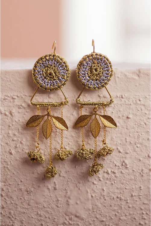 Samoolam Leaf Cluster Earrings - Image 3