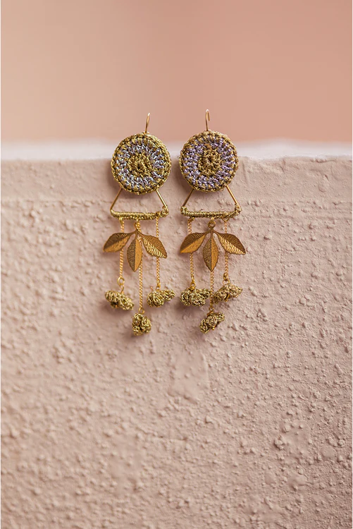 Samoolam Leaf Cluster Earrings - Image 4