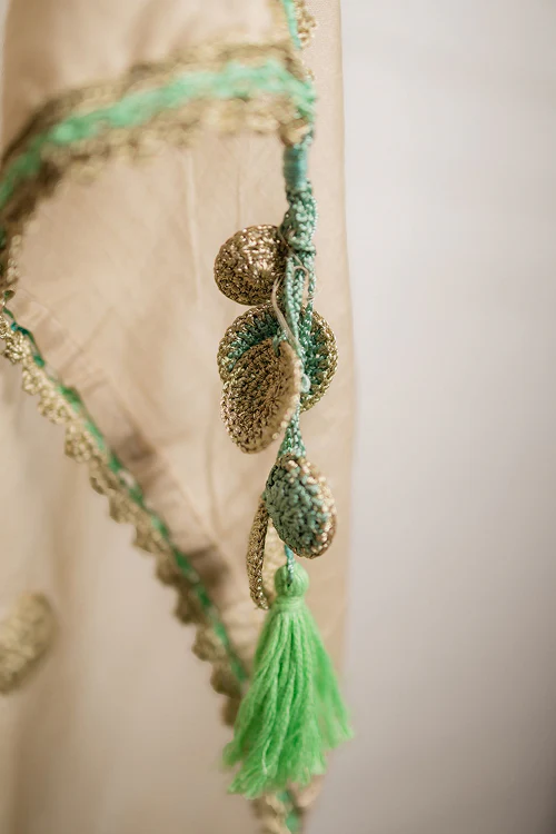 Samoolam Mint & Ivory Lavanya handwoven sarees - Image 3