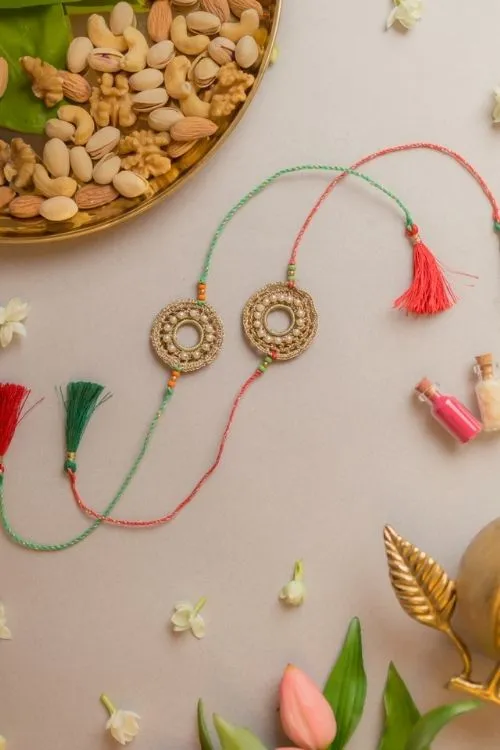Samoolam Moon Ring Crochet Rakhi (Set of 2) - Image 3