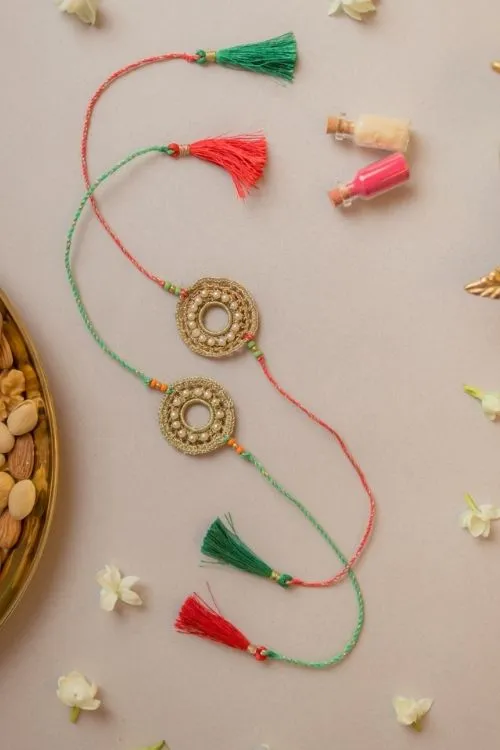 Samoolam Moon Ring Crochet Rakhi (Set of 2) - Image 4