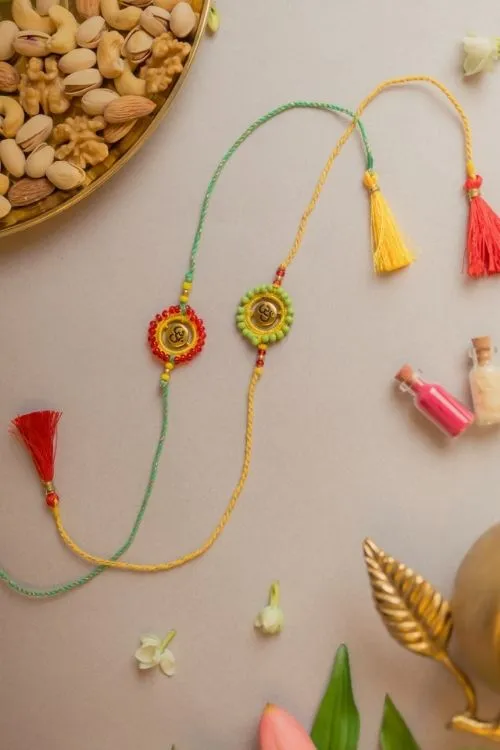 Samoolam Om Aura Crochet Rakhi (Set of 2)
