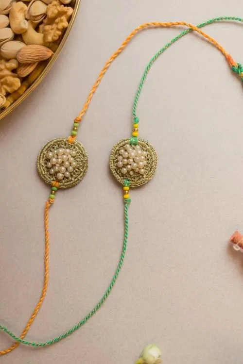 Samoolam Pearl Knot Crochet Rakhi (Set Of 2)