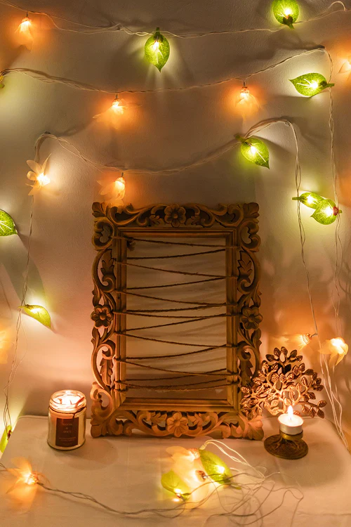 Samoolam Radiant Florals - Crocheted String Lights - Orange - Image 2