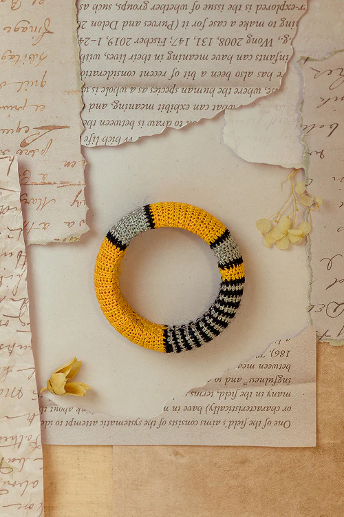 Samoolam Rangat Mustard Silver Chunky Bangle (Set Of 2) - Image 3