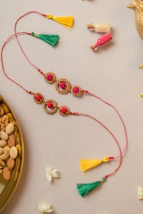 Samoolam Sacred Loop Crochet Rakhi (Set of 2) - Image 3