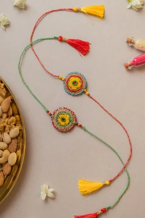 Samoolam Sadabahaar Crochet Rakhi (Set of 2) - Image 3