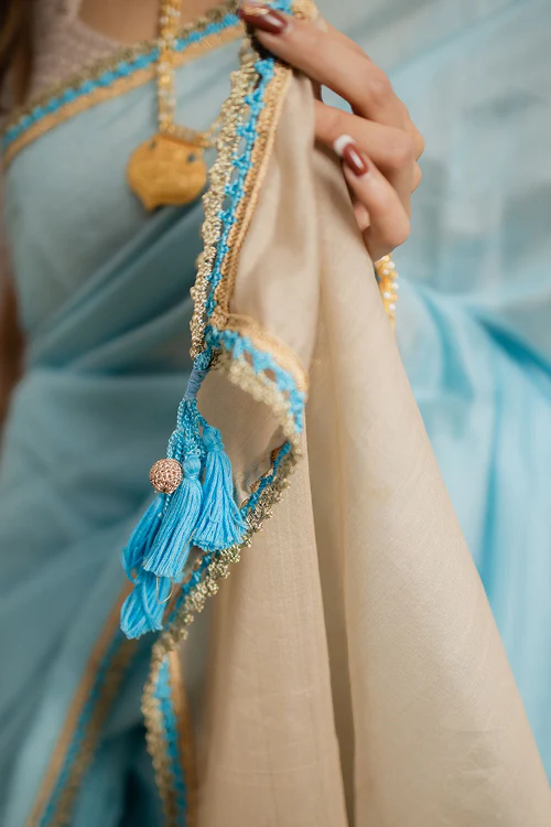 Samoolam Sky & Sand Lavanya handwoven sarees - Image 4
