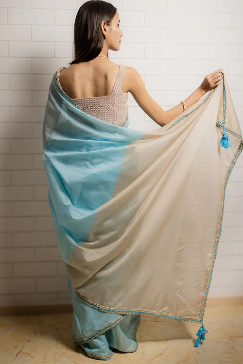 Samoolam Sky & Sand Lavanya handwoven sarees - Image 6
