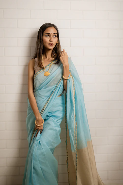 Samoolam Sky & Sand Lavanya handwoven sarees - Image 7