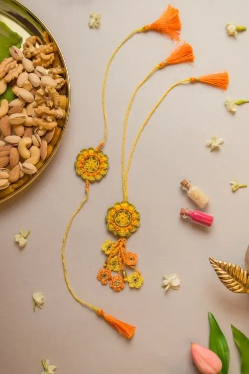 Samoolam Soul Stich Crochet Rakhi & Lumba Set (Set Of 2) - Image 3