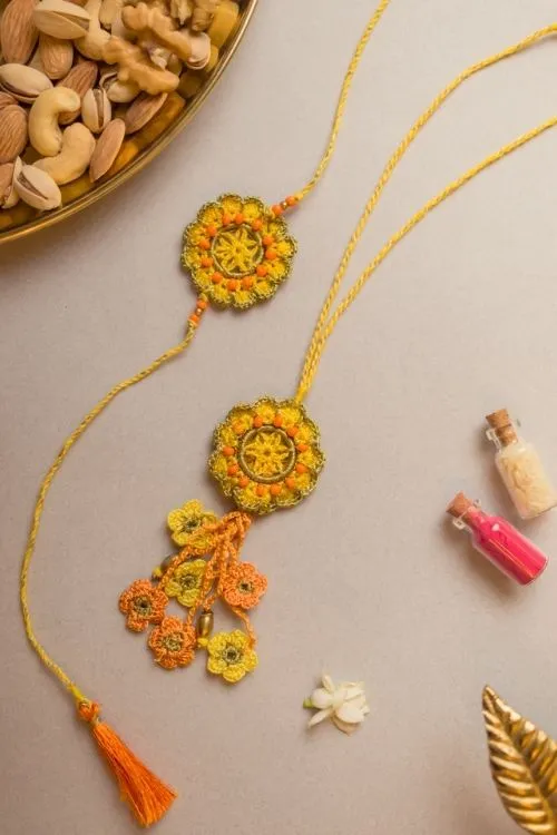 Samoolam Soul Stich Crochet Rakhi & Lumba Set (Set Of 2) - Image 4