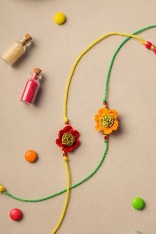 Samoolam Stars Crochet Rakhi Set (Set Of 2) - Image 2