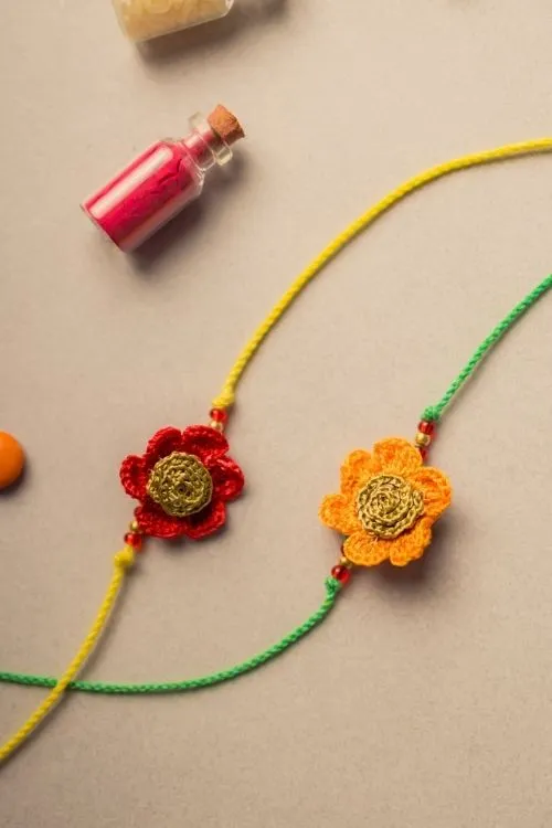 Samoolam Stars Crochet Rakhi Set (Set Of 2) - Image 4