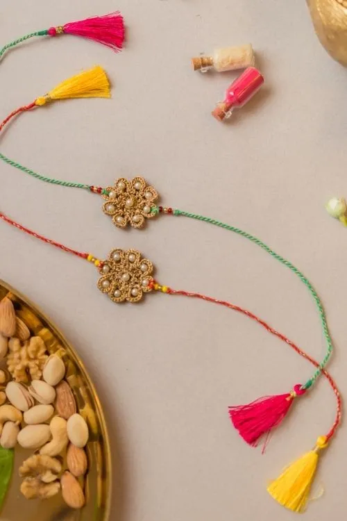 Samoolam Sunbeam Crochet Rakhi (Set Of 2)