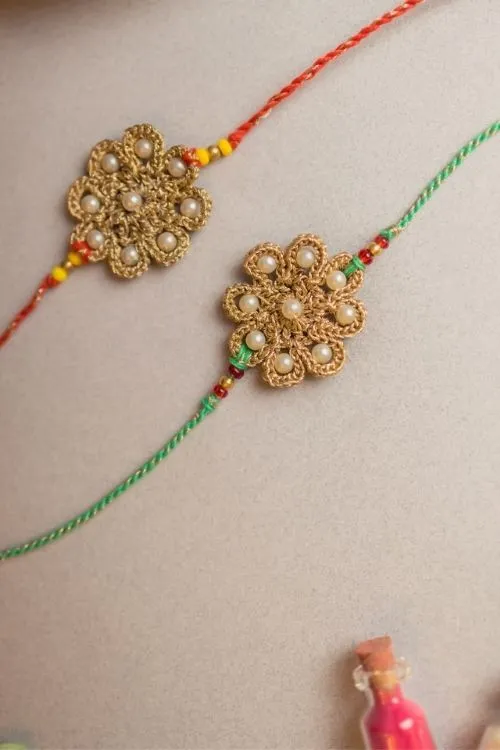 Samoolam Sunbeam Crochet Rakhi (Set Of 2) - Image 2