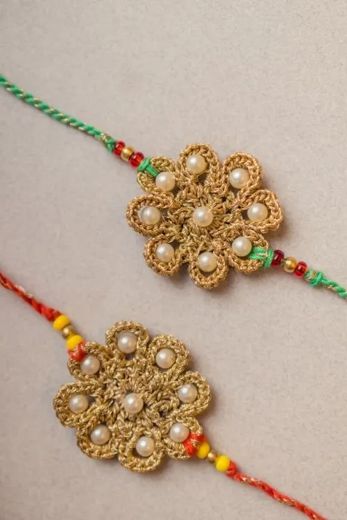 Samoolam Sunbeam Crochet Rakhi (Set Of 2) - Image 3