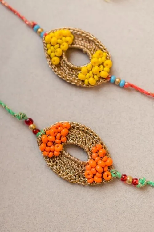 Samoolam Sunshine Crochet Rakhi (Set Of 2) - Image 2