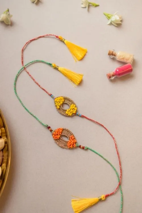Samoolam Sunshine Crochet Rakhi (Set Of 2) - Image 3