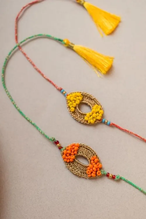 Samoolam Sunshine Crochet Rakhi (Set Of 2) - Image 4