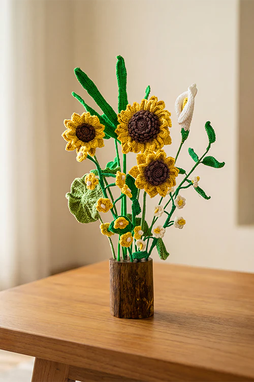 Samoolam Sunshine Harmony - Crochet Flower Bouquet - Image 2