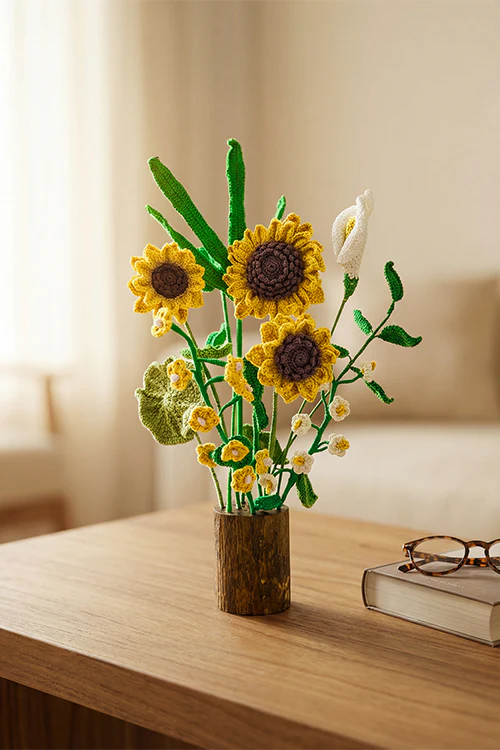 Samoolam Sunshine Harmony - Crochet Flower Bouquet - Image 4