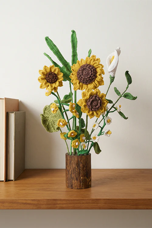 Samoolam Sunshine Harmony - Crochet Flower Bouquet - Image 5