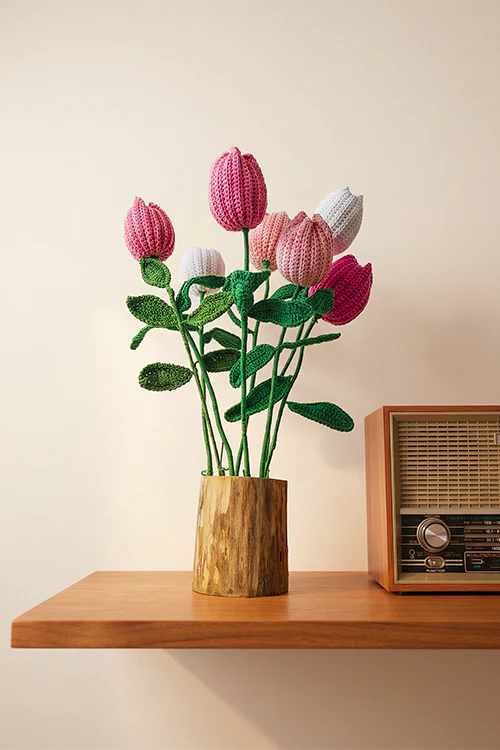 Samoolam Tulip Spring Serenity - Crochet Flower Bouquet - Image 2