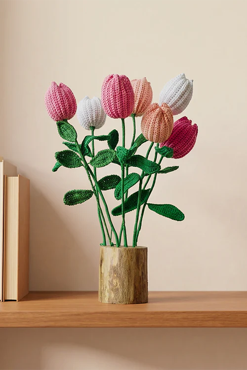 Samoolam Tulip Spring Serenity - Crochet Flower Bouquet - Image 4