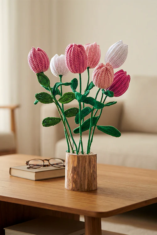 Samoolam Tulip Spring Serenity - Crochet Flower Bouquet - Image 5