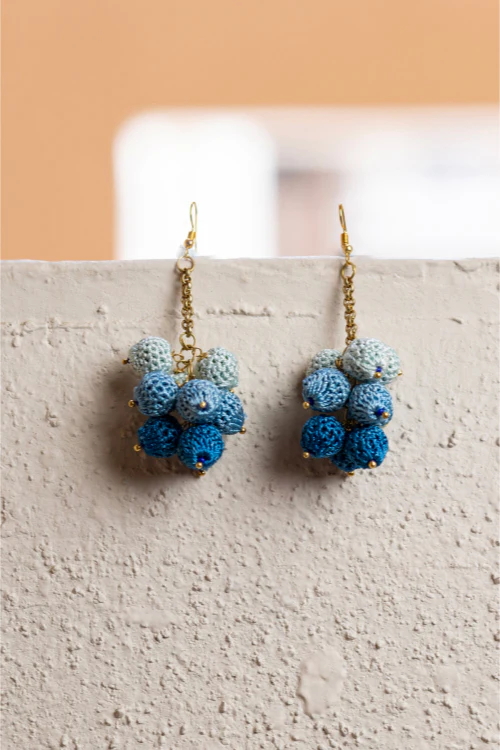 Samoolam Swing Earrings ~ Blue Ombre - Image 4
