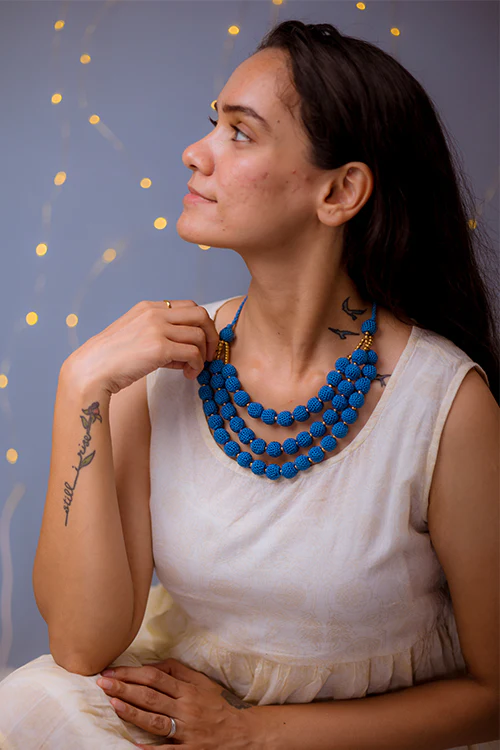 Samoolam "Cheer Neckpiece ~ Cobalt Blue "