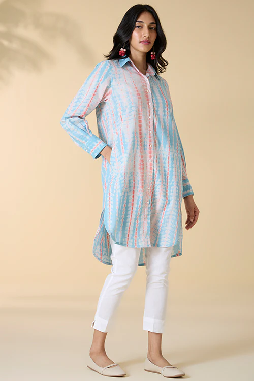 Okhai "Santorini" Tie-and-Dye Pure Cotton Shirt Dress - Image 3