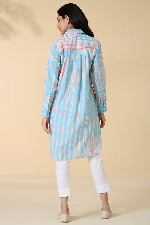 Okhai "Santorini" Tie-and-Dye Pure Cotton Shirt Dress - Image 4