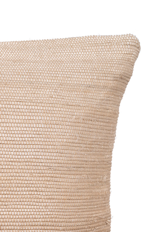 Saral Hand-Woven Cushion Cover (Single Pc)-Beige - Image 4