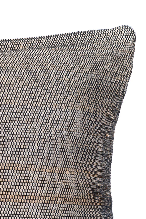 Saral Hand-Woven Cushion Cover (Single Pc)-Charcoal Black - Image 4