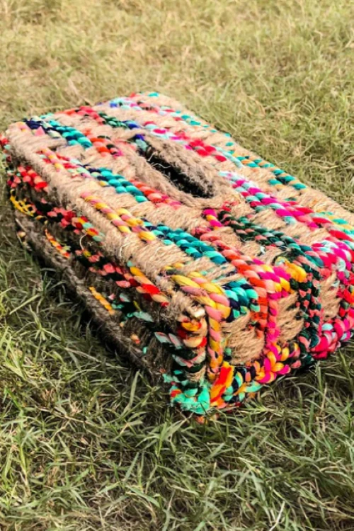 Sirohi Sawan Upcycled Textile Tissue Box - Image 3