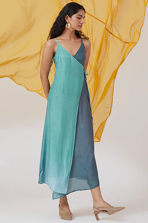 Okhai 'Seatherny' Ombre Sleeveless Modal Silk Wrap Dress - Image 3