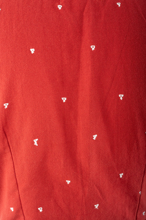 Rangsutra Shifrah Soof Embroidered Red 3-Quarter Sleeve Blouse - Image 10