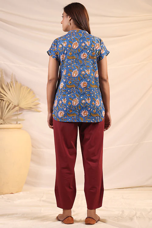 Shuddhi Blue And Green Shirt - Image 5