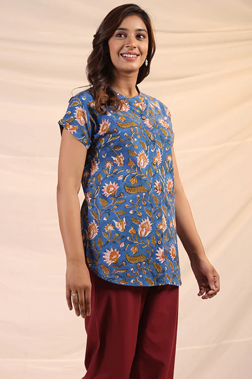 Shuddhi Blue And Green Shirt - Image 6