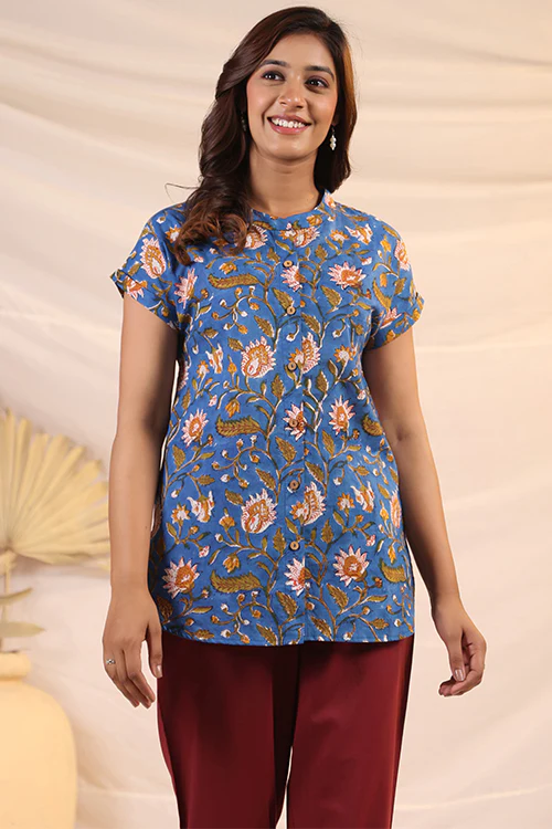 Shuddhi Blue And Green Shirt - Image 8