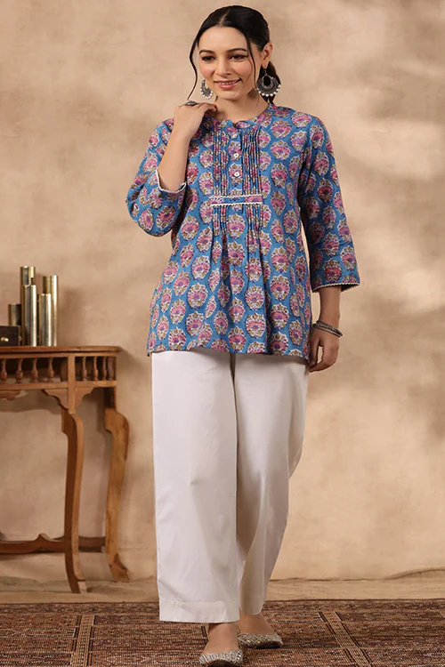 Shuddhi Blue And White Top - Image 3