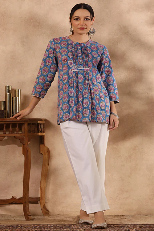 Shuddhi Blue And White Top - Image 5
