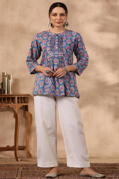 Shuddhi Blue And White Top - Image 6