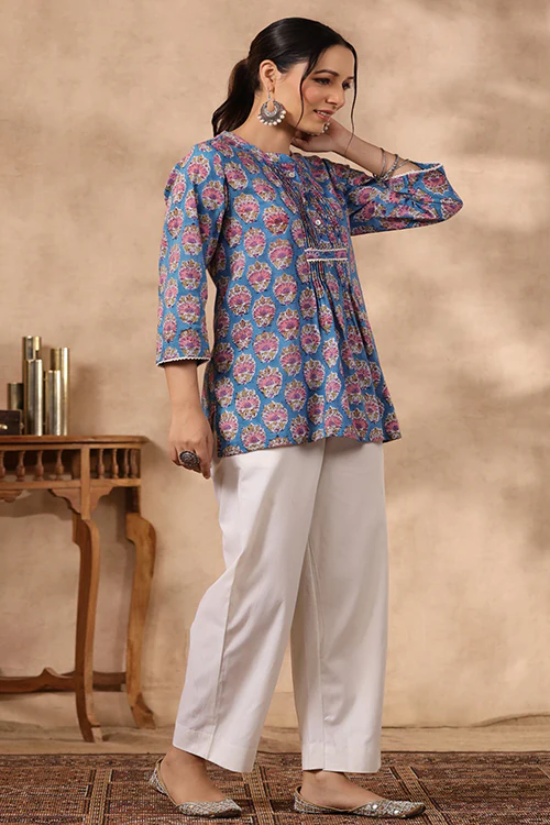 Shuddhi Blue And White Top - Image 8