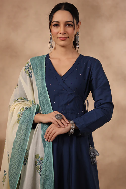 Shuddhi Blue Color 3 Piece Set - Image 2