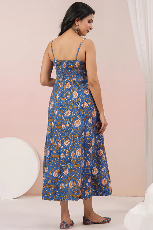 Shuddhi Blue Sphagetti Dress - Image 5